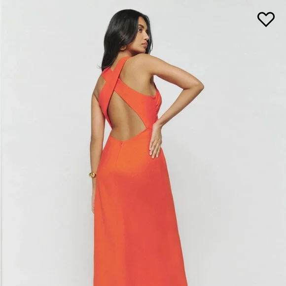 Reformation | Dresses | Reformation Casette Linen Dress Color Flame |  Poshmark